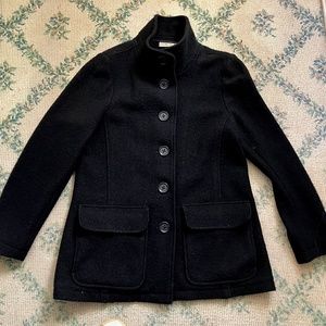 Women's, Black Size Small, Petite  100% wool 3/4 coat from L.L.Bean
